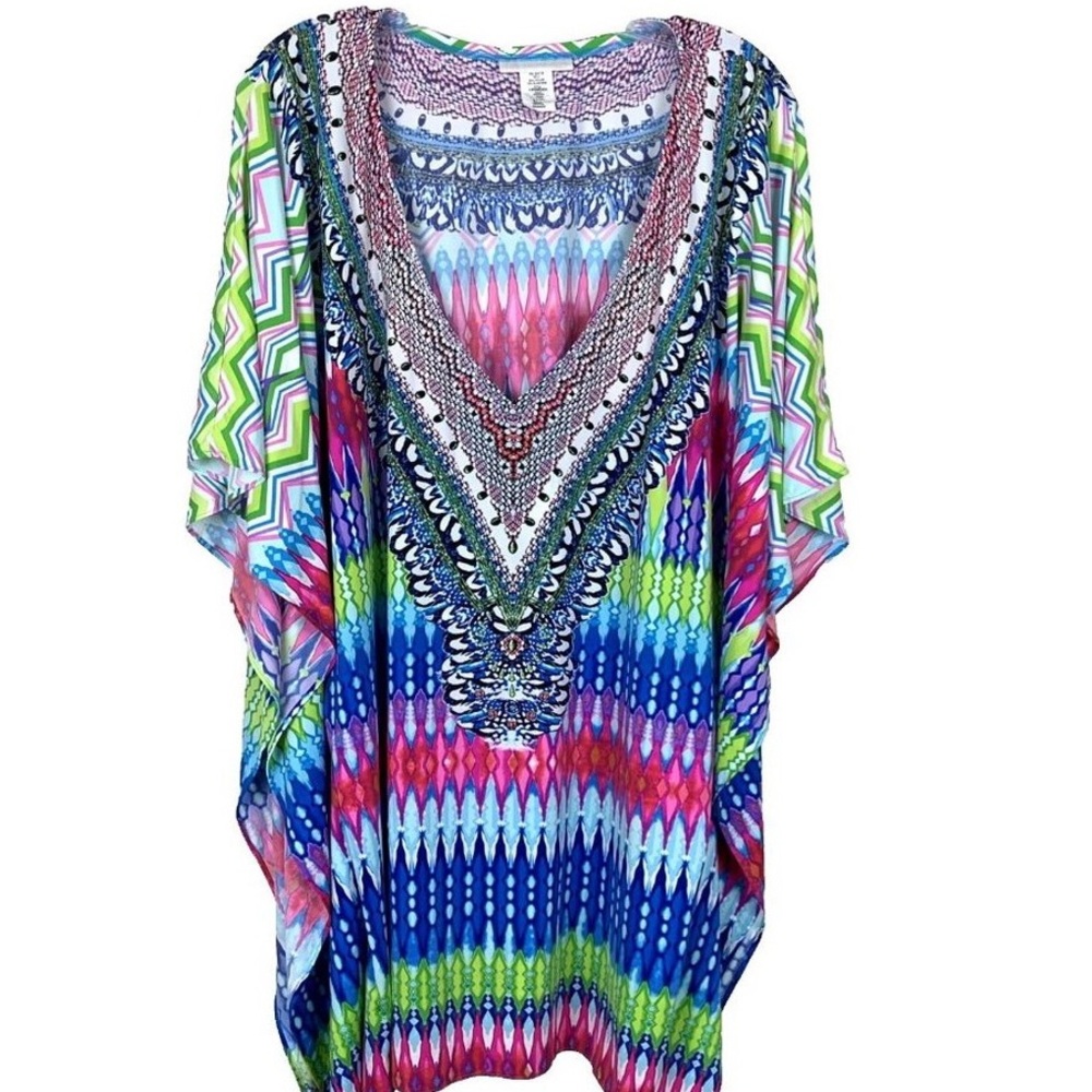 Bohemian V-Neck Tunic Top - Multicolor